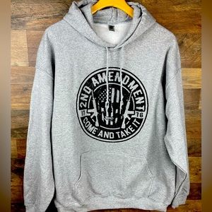 2nd Amendment Pullover Hoodie Grey NWT Medium unisex